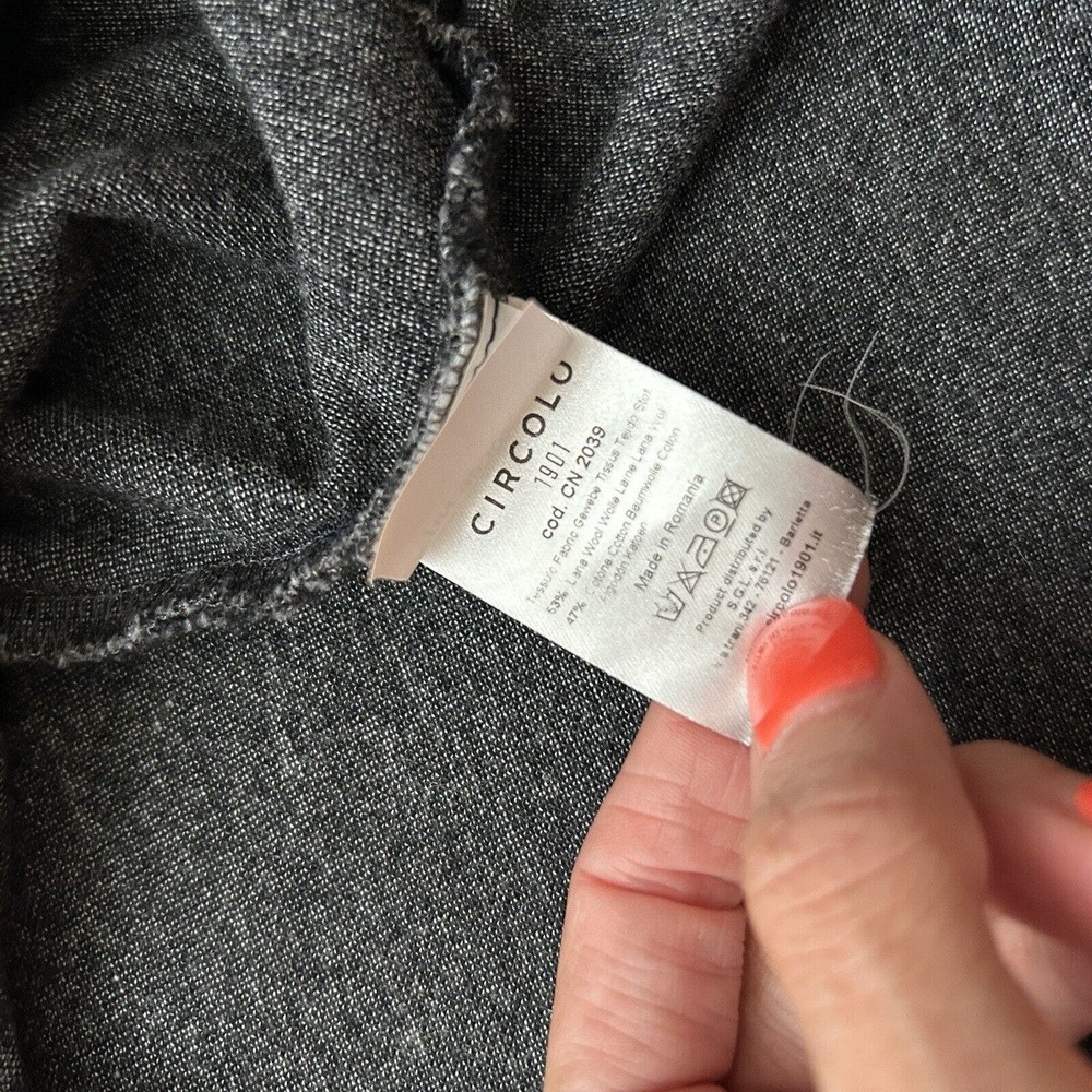 Circolo 1901 Long Sleeve Top In Lead Gray Wool Blend Men's Size Large - Picture 8 of 8